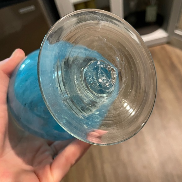 Set of 4 Blue Glass Drinking Goblets - Picture 7 of 11